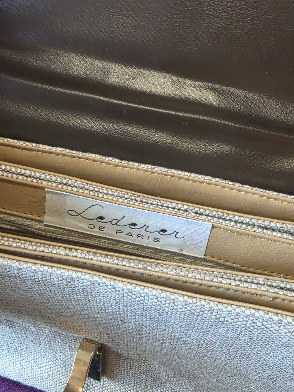 Lederer De Paris Vintage Canvas Bag With Leather Details